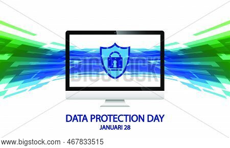 Data Protection Day International Day For The Protection Of Personal Data, Vector Art Illustration.