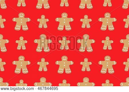 Seamless Christmas Pattern. Design With Cookies And Christmas Elements For Textile And Packaging Pap