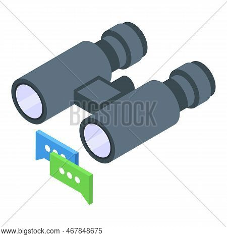 Trend Binoculars Icon Isometric Vector. Future Work. New Manager