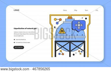 Liquefaction Of Natural Gas Web Banner Or Landing Page. Natural