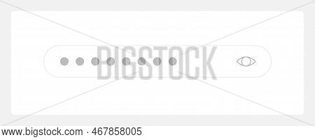 Password Input Field Ui Element Template. Editable Isolated Vector Dashboard Component. Flat User In