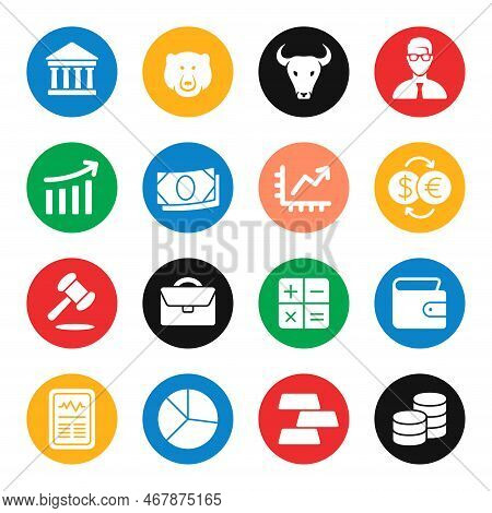 Stock Exchange Vector Icon Set. Business And Finance Icons.