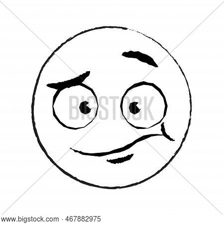 Pensive Sticker Hand Drawn Pensive Vector & Photo (Free Trial) | Bigstock