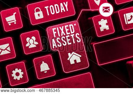 Handwriting Text Fixed Assets. Internet Concept Long-term Tangible Piece Of Property Or Equipment A 