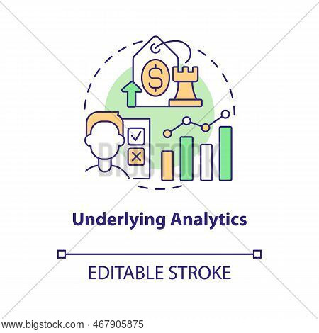 Underlying Analytics Concept Icon. Basic Data Analysis. Price Testing Key Factor Abstract Idea Thin 