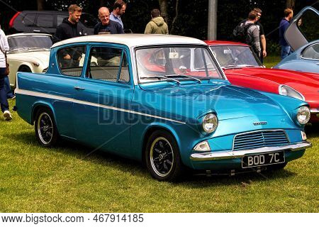 Bath, Uk, June 19, 2022: A 1965 Ford Anglia, Reg No: Bod 7c At The Bath Festival Of Motoring 2022.