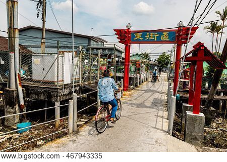 Pulau Ketam, Malaysia - December 26, 2022: Pulau Ketam Translated Means Crab Island, It Is A Small I