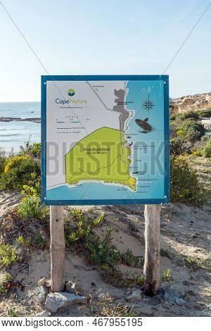 Arniston, South Africa - Sep 22, 2022: Map At The Start Of The Tral To Waenhuiskrans Cave Near Arnis
