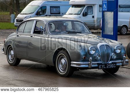 Shepton Mallet, Uk, February 08, 2020: A 1965 Daimler V8, Reg No: Eyl 296c At The Great Western Clas