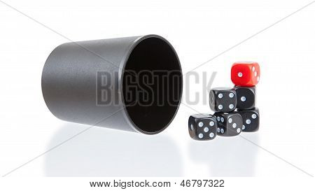 Gambling Background With Dice And Dice Cup