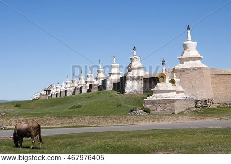 Walls Around Kharakhorum Temple, In Central Mongolia. Asia