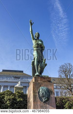 Koblenz, Germany - February 14, 2021: Josef Gorres Memorial In The Rhine Park In Koblenz. It Was Ina