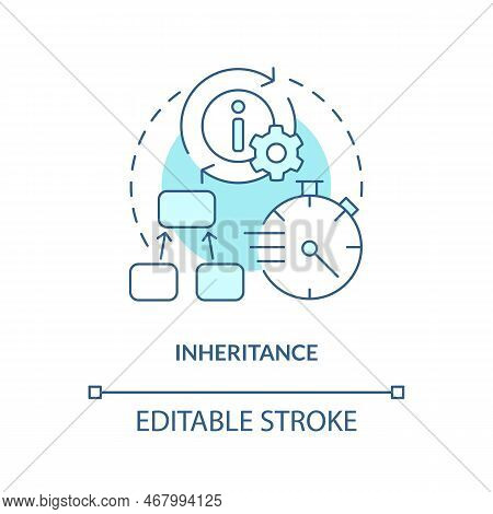 Inheritance Turquoise Concept Icon. Object-oriented Programming Principle Abstract Idea Thin Line Il
