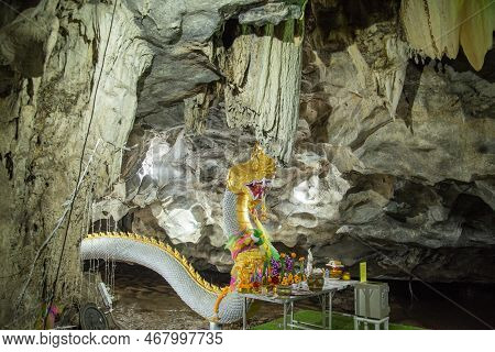 The Tham Nam Water Cave Near The City Of Ratchaburi In The Province Of Ratchaburi In Thailand,  Thai