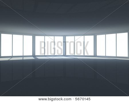 큰 창문이 빈 방