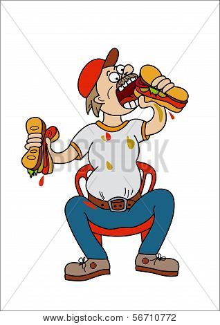 Campione mangiando Sandwitch