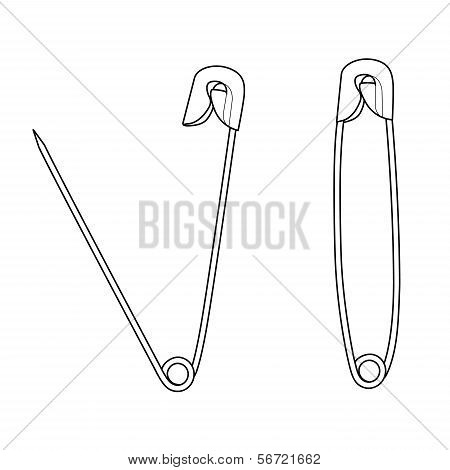 Safety Pin Out Line Vector.eps