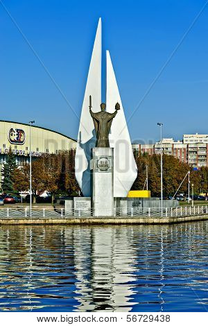 KALININGRAD, RUSSIA - October 23, 2011: Monuments To The Fishermen And Nicholas The Wonderworker