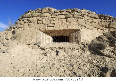 bunker bruges i den spanske borgerkrig, Caspe, Zaragoza, Aragonien, Spanien