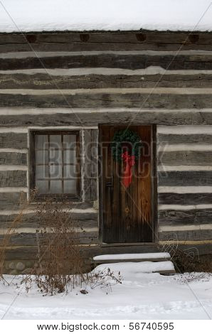 Winter Log Cabin
