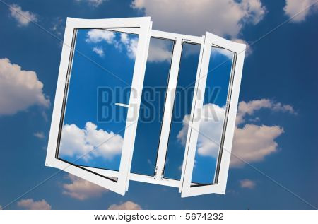 Window On Sky Background.