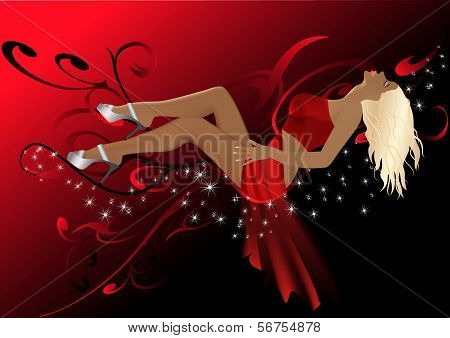 girl in red dress