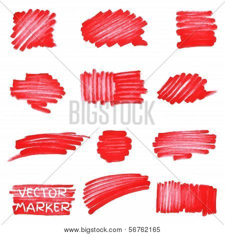 Set Of Vector Marker Spots