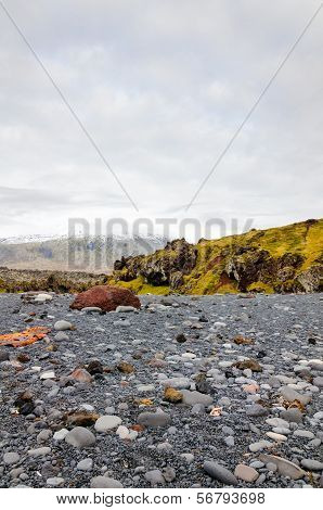 Remains Of A Boat Wreck At The Black Beach On Iceland Snaefellsnes Dritvik
