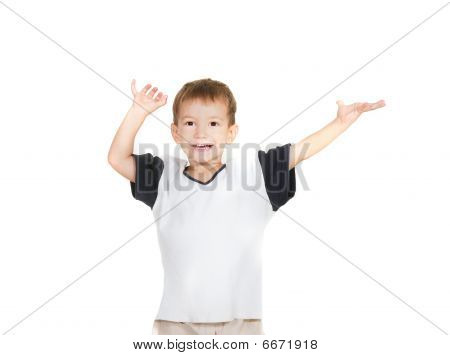 幸せな少年に白の肖像画
