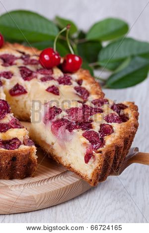 Slice of  cherry pie