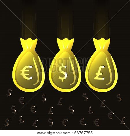 Illustration of a bag of money. Vector.