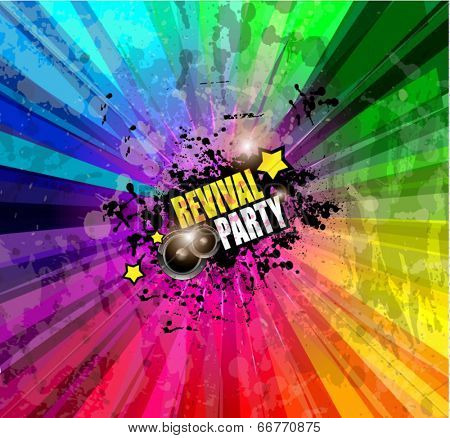 Music Club background for disco dance event with a lot of design elements. Ideal for posters, flyers and advertising panels.