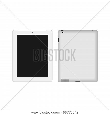 Realistic Tablet Pc With Blank Screen