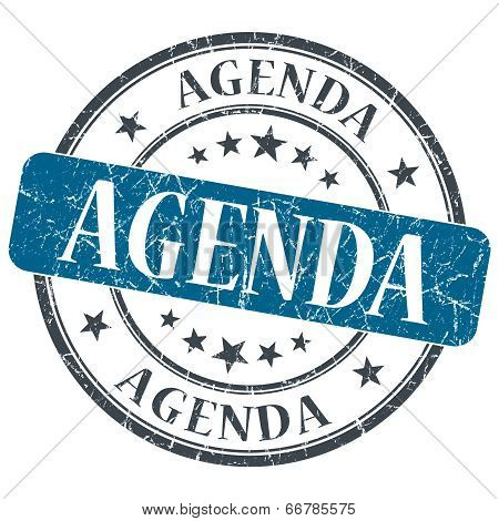Agenda Blue Grunge Textured Vintage Isolated Stamp