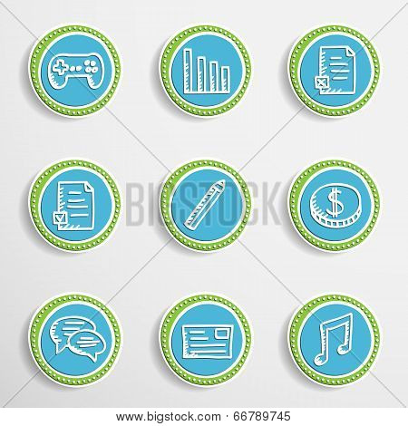 Web Buttons with Drawing Icons
