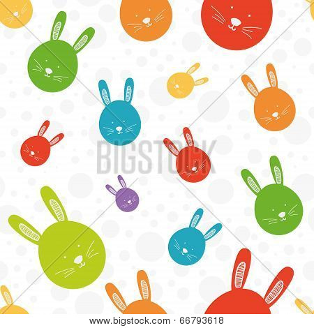 Funny bunny seamless colorful pattern