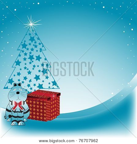 Christmas tree and present