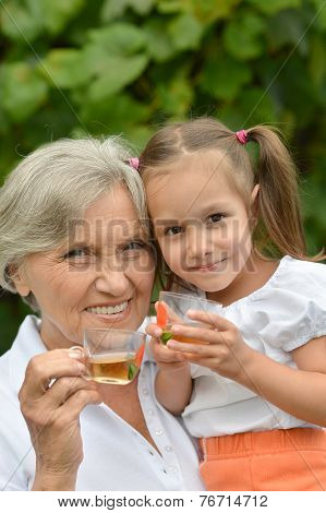Grandmother wit girl