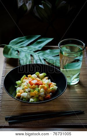 Oriental raw vegan salad