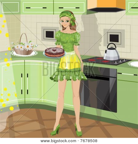 ragazza con forno