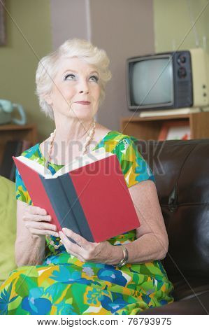 Grinning Woman With Book