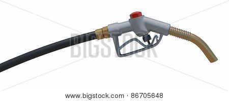 Gas hose nozzle. Front view. Isolated