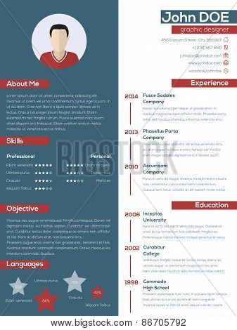 Modern Resume Cv With Pastel Colors