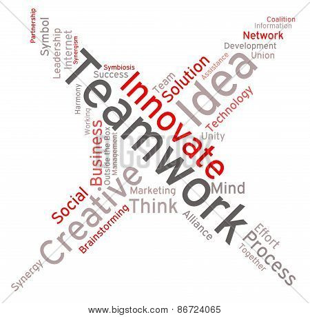 Teamwork Star Shaped Word Cloud
