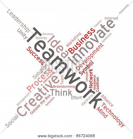 Teamwork Star Shaped Word Cloud