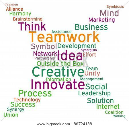 Teamwork Star Shaped Word Cloud