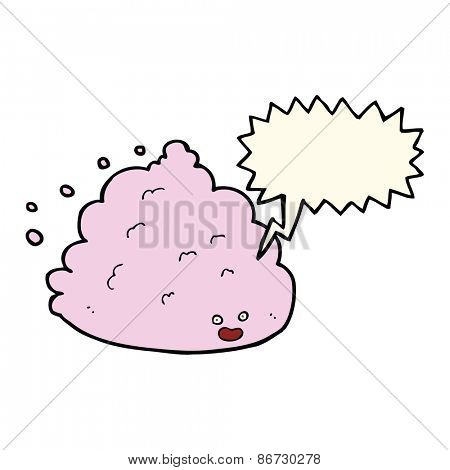 cartoon cloud character with speech bubble