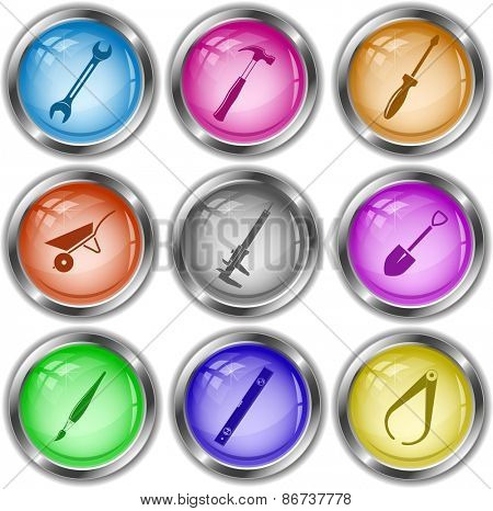Angularly set. Raster internet buttons.