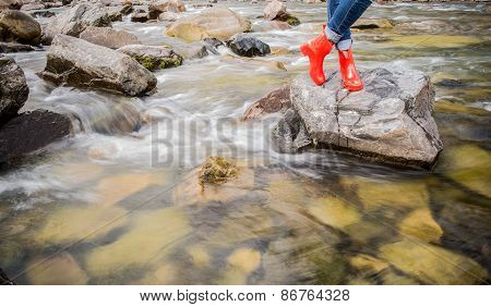 Mountain River With Stones