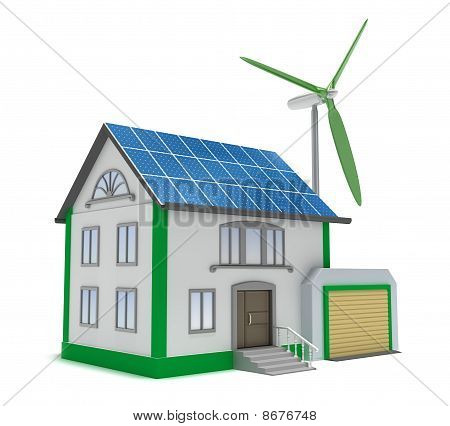 Eco house isolerede 3D koncept. Mit eget design.